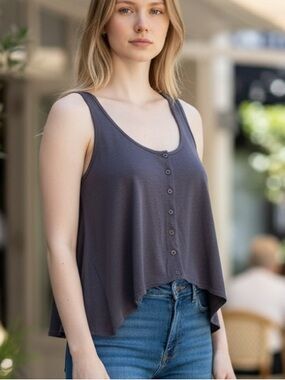 LF Emma & Sam Relaxed Gray Tank Sz XS